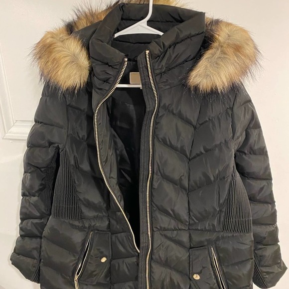 MICHAEL KORS PLUS SIZE FAUX-FUR-TRIM HOODED DOWN PUFFER COAT BLACK NWT Size PXXL - Picture 6 of 11